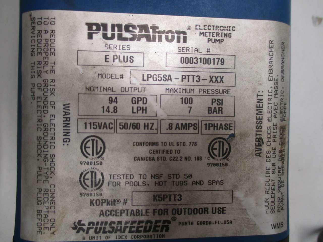 Pulsafeeder LPG5SA-PTC3-WA005