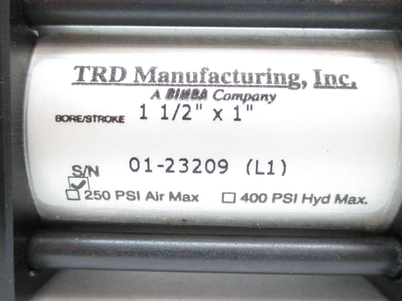Details about   Bimba TRD Pneumatic Air Cylinder 1-1/2" Bore 4" Stroke 250 PSI 