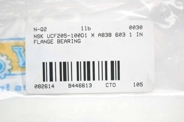 NSK UCF205-100D1 4 BOLT 1 IN FLANGE BEARING B446613