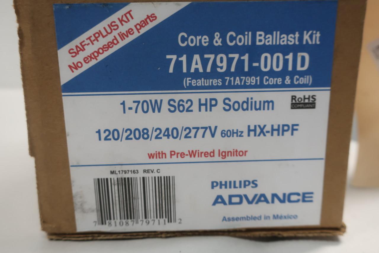 Details about   Philips Advance Core & Coil Ballast #71A7971-001D 120-277V Pre-Wired Ign NIB 