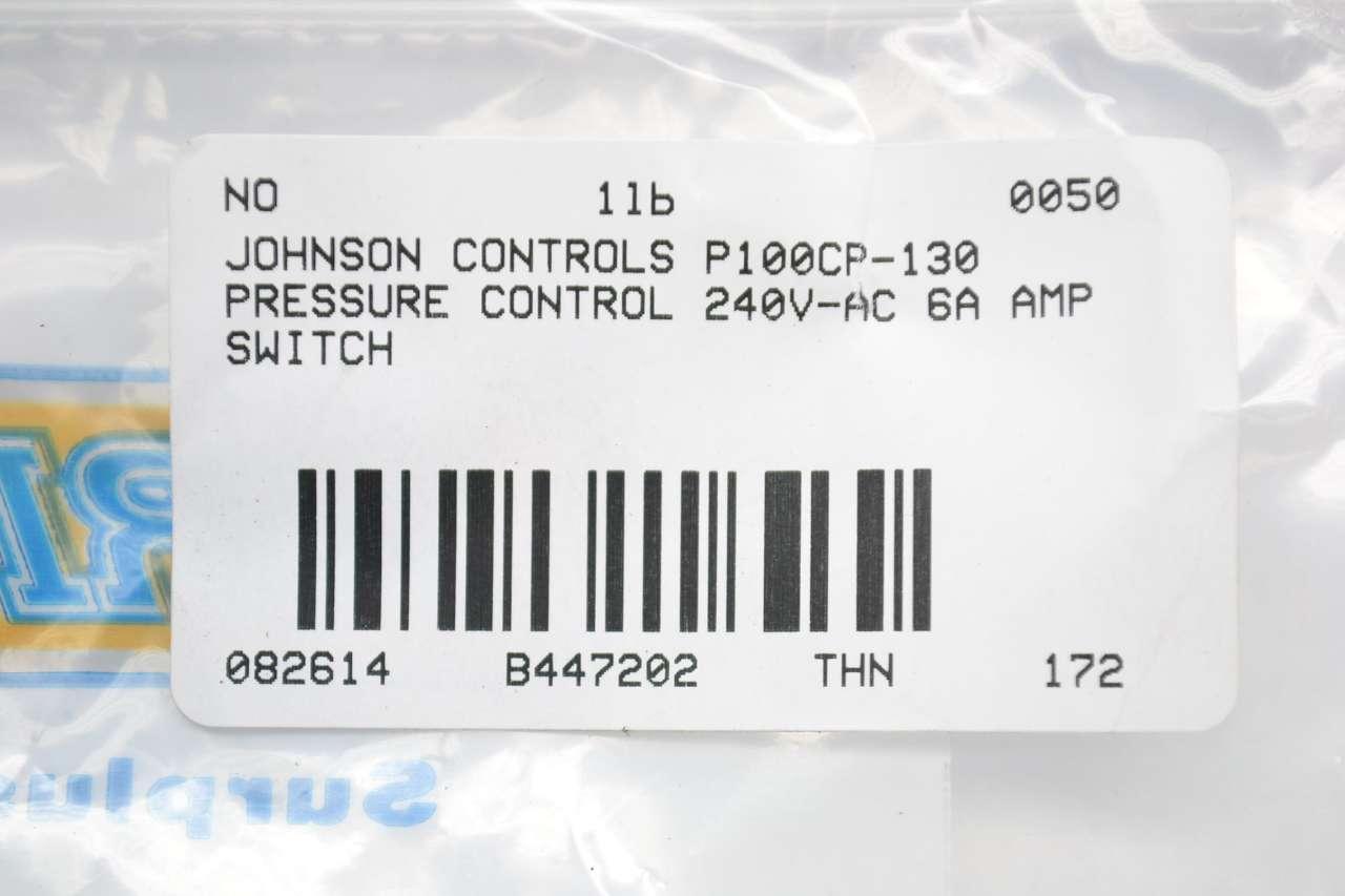13C06 2x Johnson Controls Druckschalter 6 ct240 A 240V AC P100CP Mini 