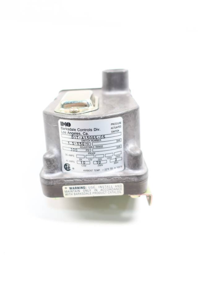 BARKSDALE D1T-A150SS-CS PRESSURE SWITCH 1/4IN 1.5-150PSI 125/250/300V-AC