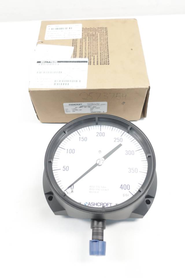 ASHCROFT 60-1379-SS-04L-400# DURAGAUGE PRESSURE GAUGE 6IN 0-400PSI D660390
