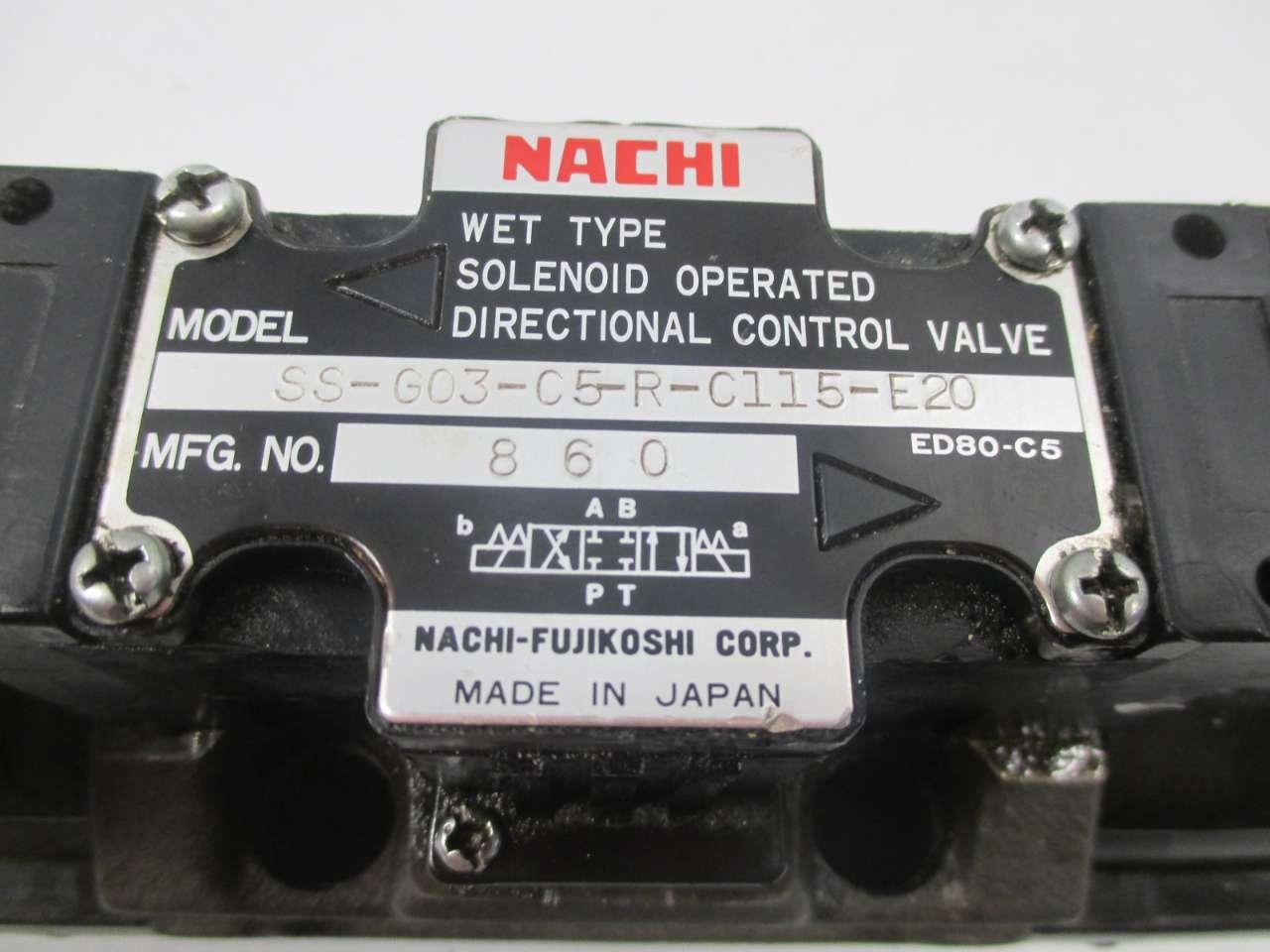 TSC Nachi SS-G03-C5-R-C115-E20 Directional Control Valve SSG03C5RC115E20 
