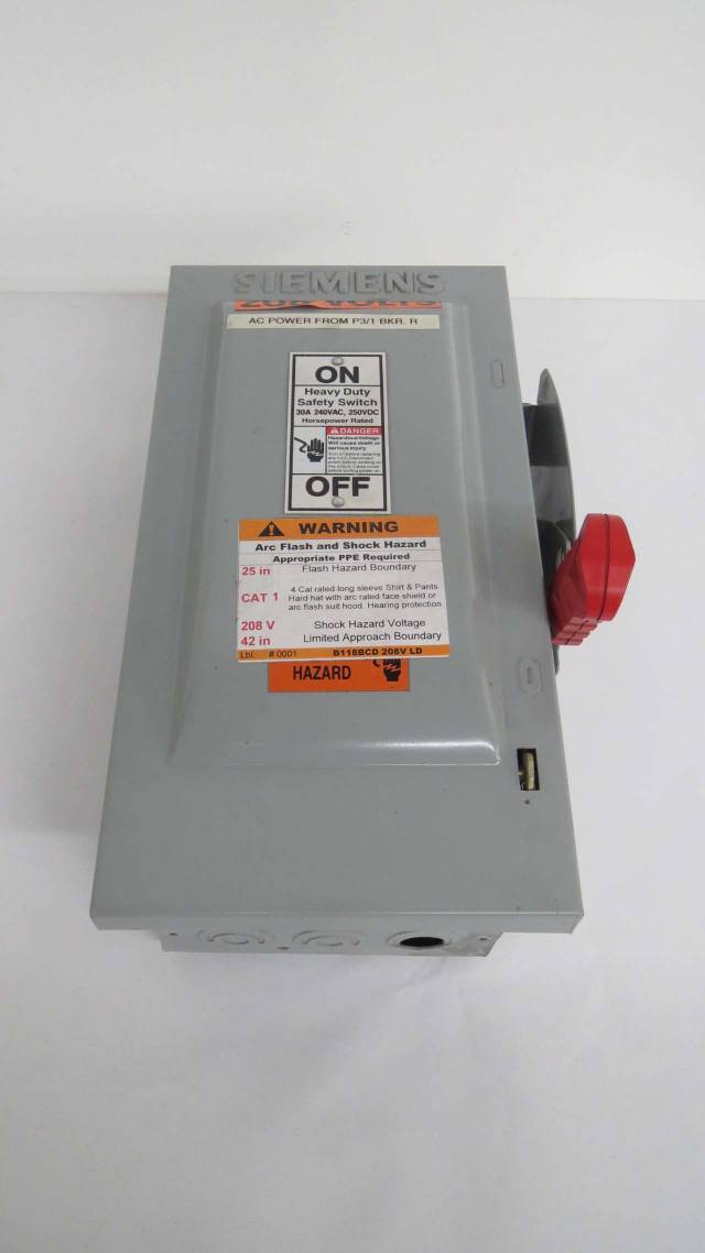 SIEMENS HF321N HEAVY DUTY 30A AMP 240V-AC 3P FUSIBLE DISCONNECT SWITCH ...