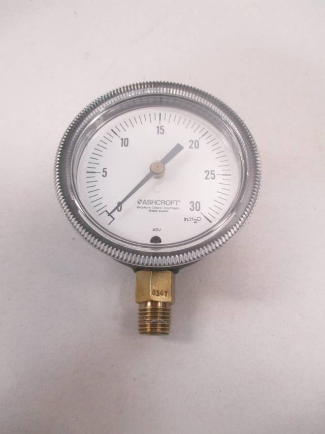 ASHCROFT 2503074 030INH2O 3 IN 1/4 IN NPT PRESSURE SWITCH GAUGE D468962