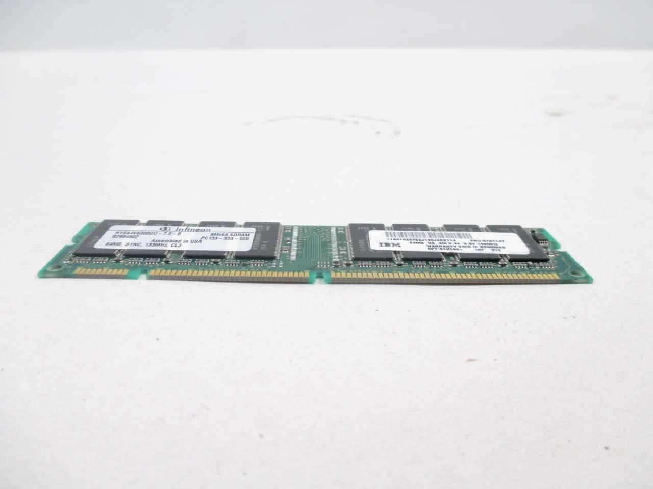 Infineon Hys64v8300gu 7 5 B 8mx64 Sdram Pc133 333 520 Ram Memory D471637