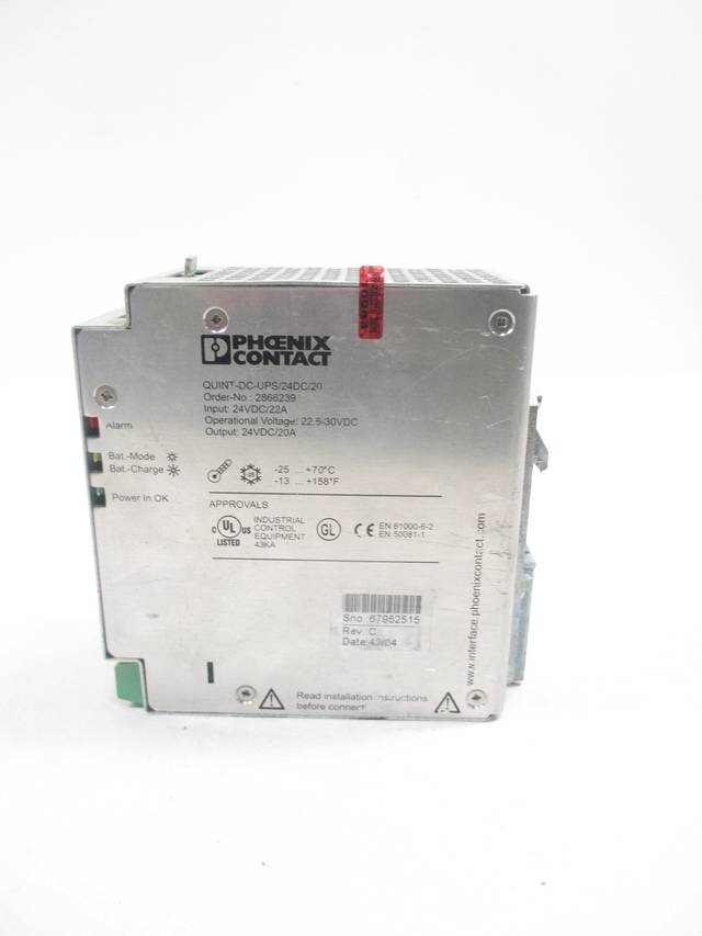 PHOENIX CONTACT QUINTDCUPS/24DC/20 24VDC 24VDC 20A AMP BACKUP UPS