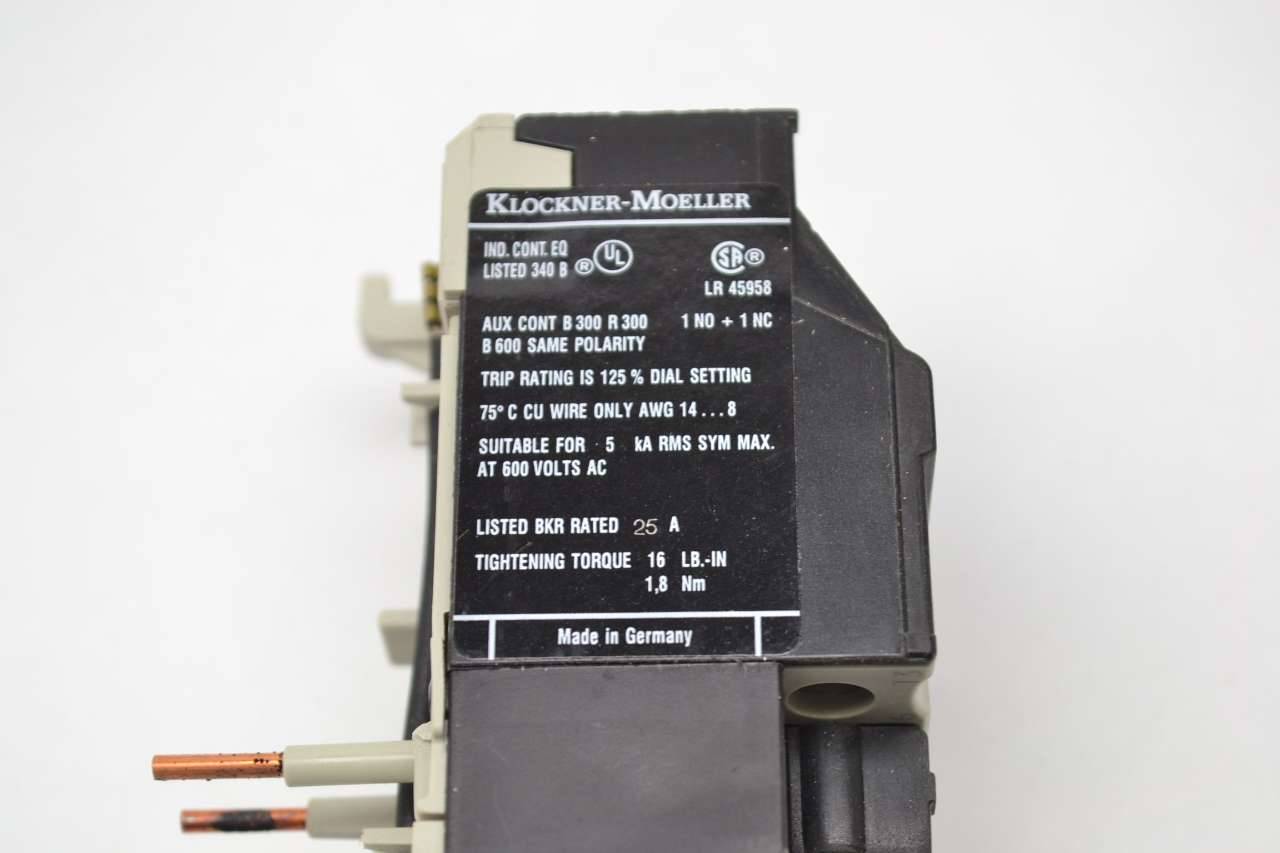 Klockner Moeller Z00-10 Overload Relay 6-10a Amp