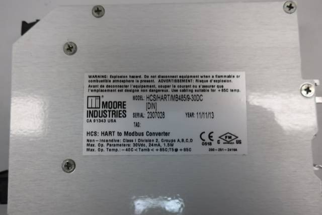 MOORE HCS/HART/MB485/9-30DC HART TO MODBUS CONVERTER D618274