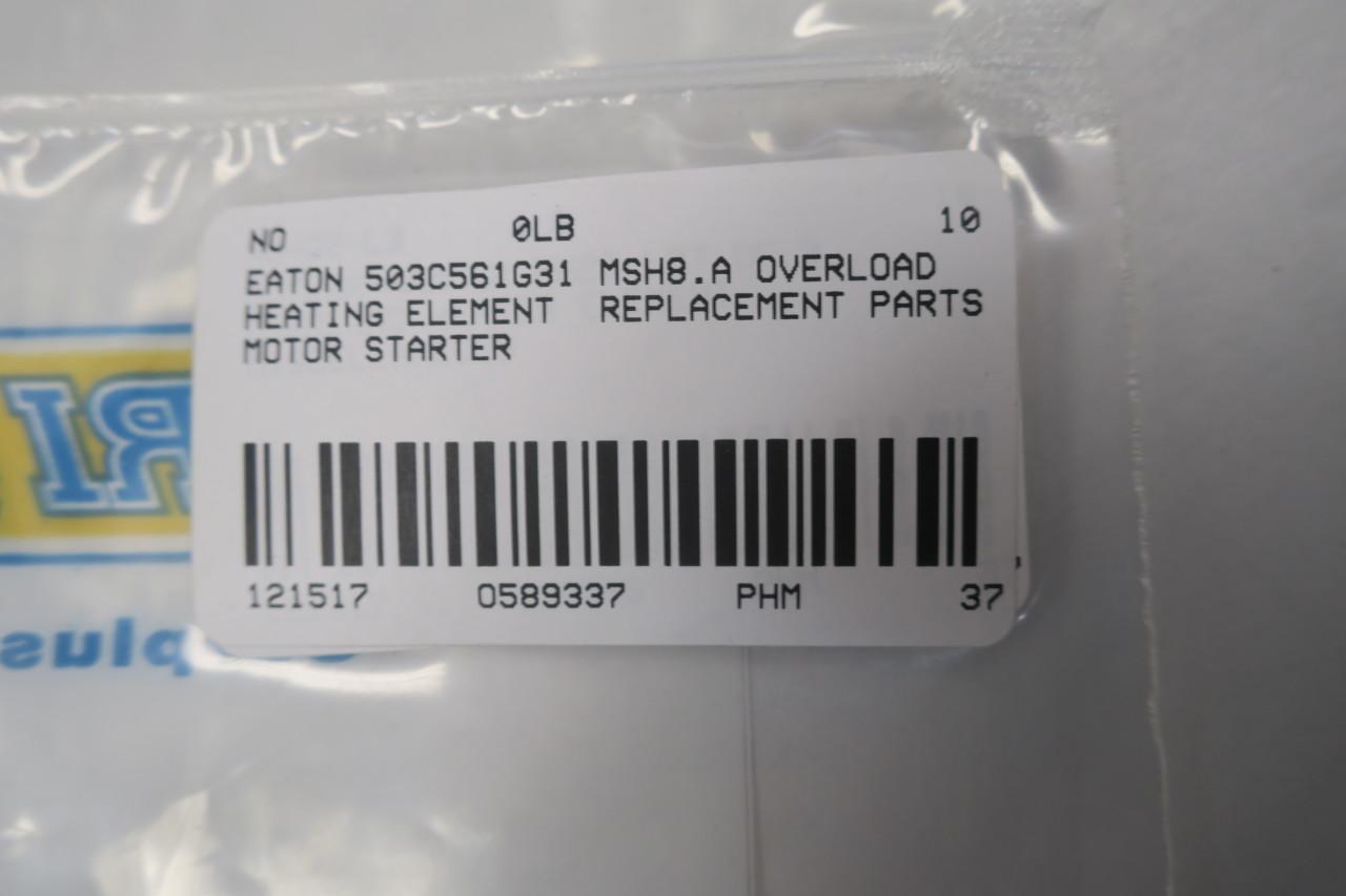 New 1 pc Eaton MSH8.A Overload Heater Element for MS Series Motor Starters 
