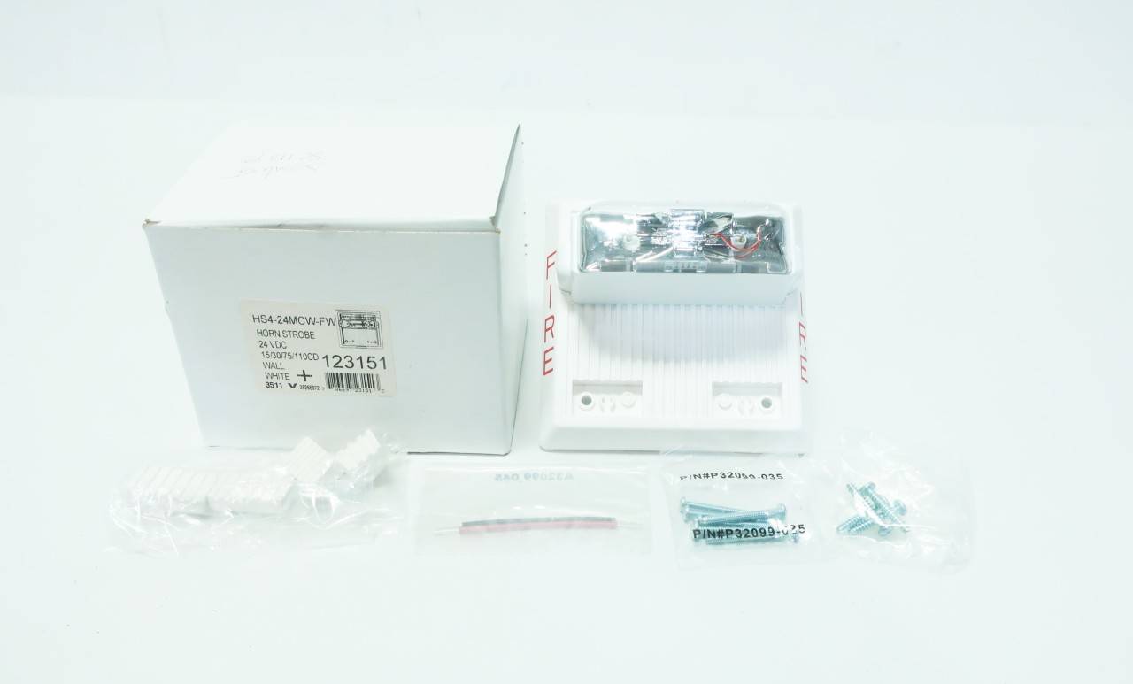 Wheelock HS424MCWFW White Wall Mount Horn Strobe 24vdc