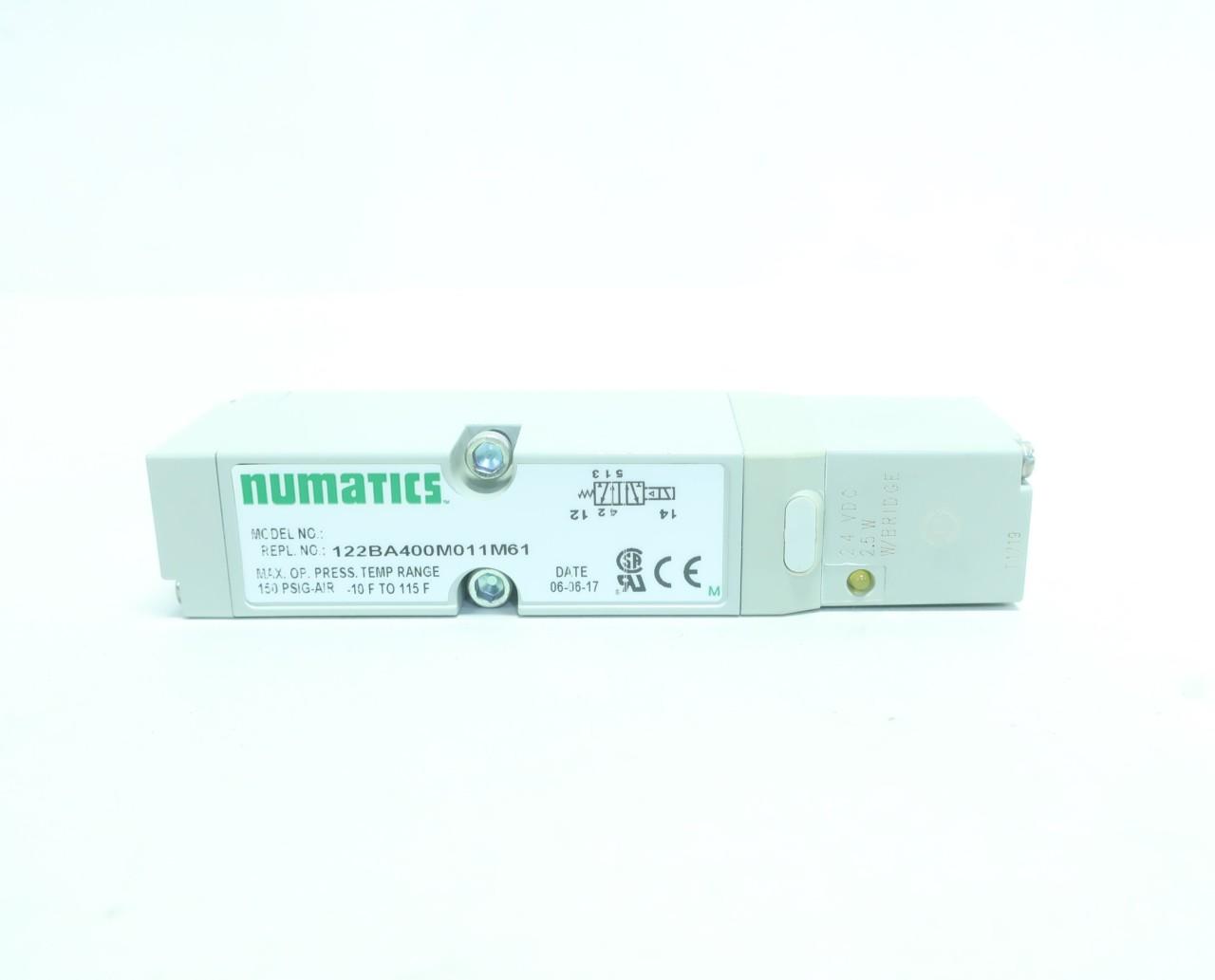 Elettrovalvola Numatics 252SA400M017N - 24VDC, 0.25A, 150 PSIG. Nuova In Scatola.