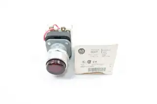 ALLEN BRADLEY 800T-PT16R PUSH TO TEST RED PILOT LIGHT 120V-AC
