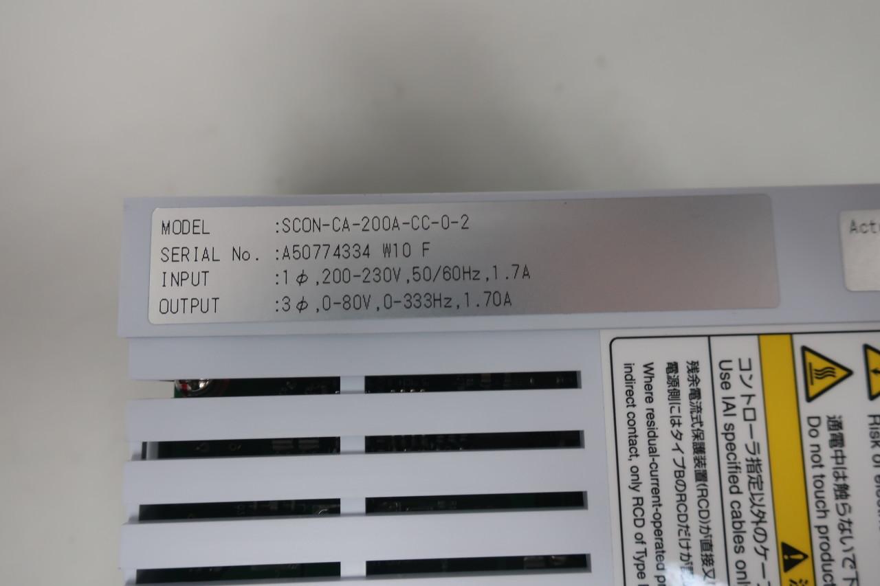 IAI SCON-CA-200A-CC-0-2 CONTROLLER 0-333HZ 200-230V-AC 0-80V-DC