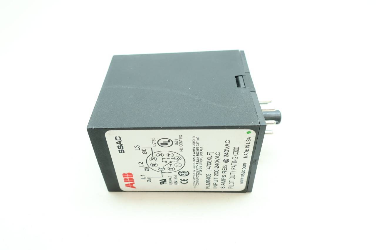 SSAC 240VAC Three Phase Line Voltage Monitor with Base Socket PLM6405 