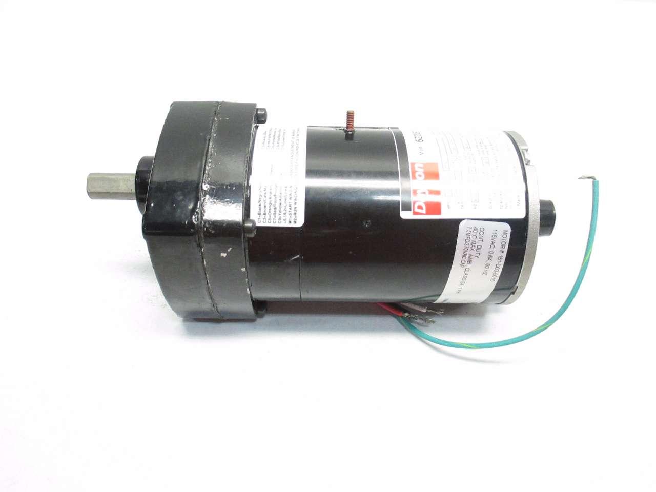 Dayton 6Z081B 1/20hp 115v-ac 1623.5rpm 1ph 95.5:1 17rpm Gear Motor