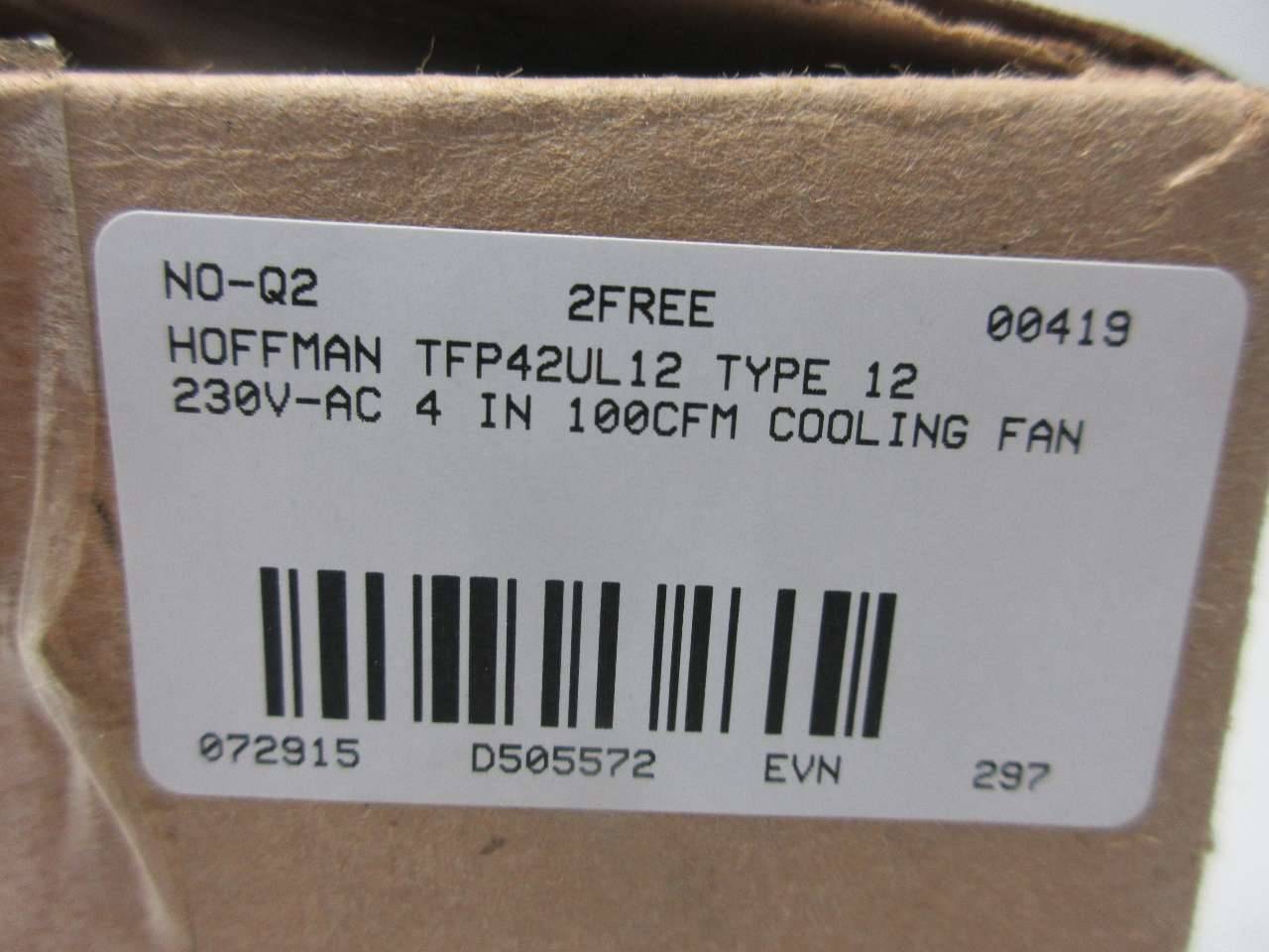 Hoffman Tfp42ul12 Type 12 230v Ac 4 In 100cfm Cooling Fan D
