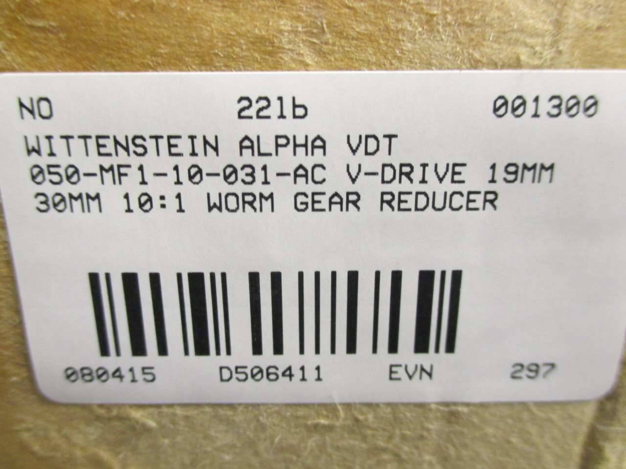 Wittenstein Alpha Vdt 050 Mf1 10 031 Ac V Drive 10 1 Worm Reducer D