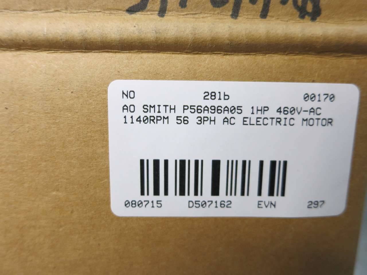 Ao Smith P56a96a05 1hp 460v Ac 1140rpm 56 3ph Ac Electric Motor D