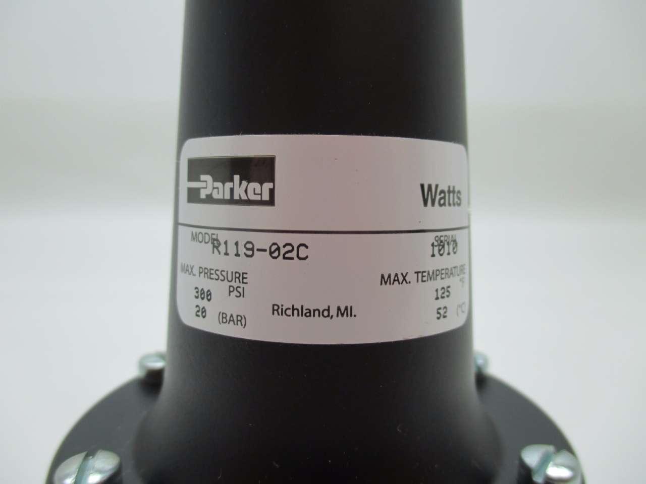 Parker-Watts 1/4" NPT Pressure Regulator R119-02C 
