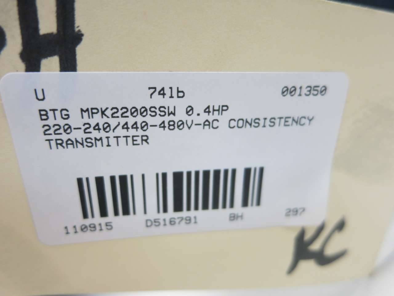 Btg Mpk20ssw 0 4hp 2 240 440 480v Ac Consistency Transmitter D