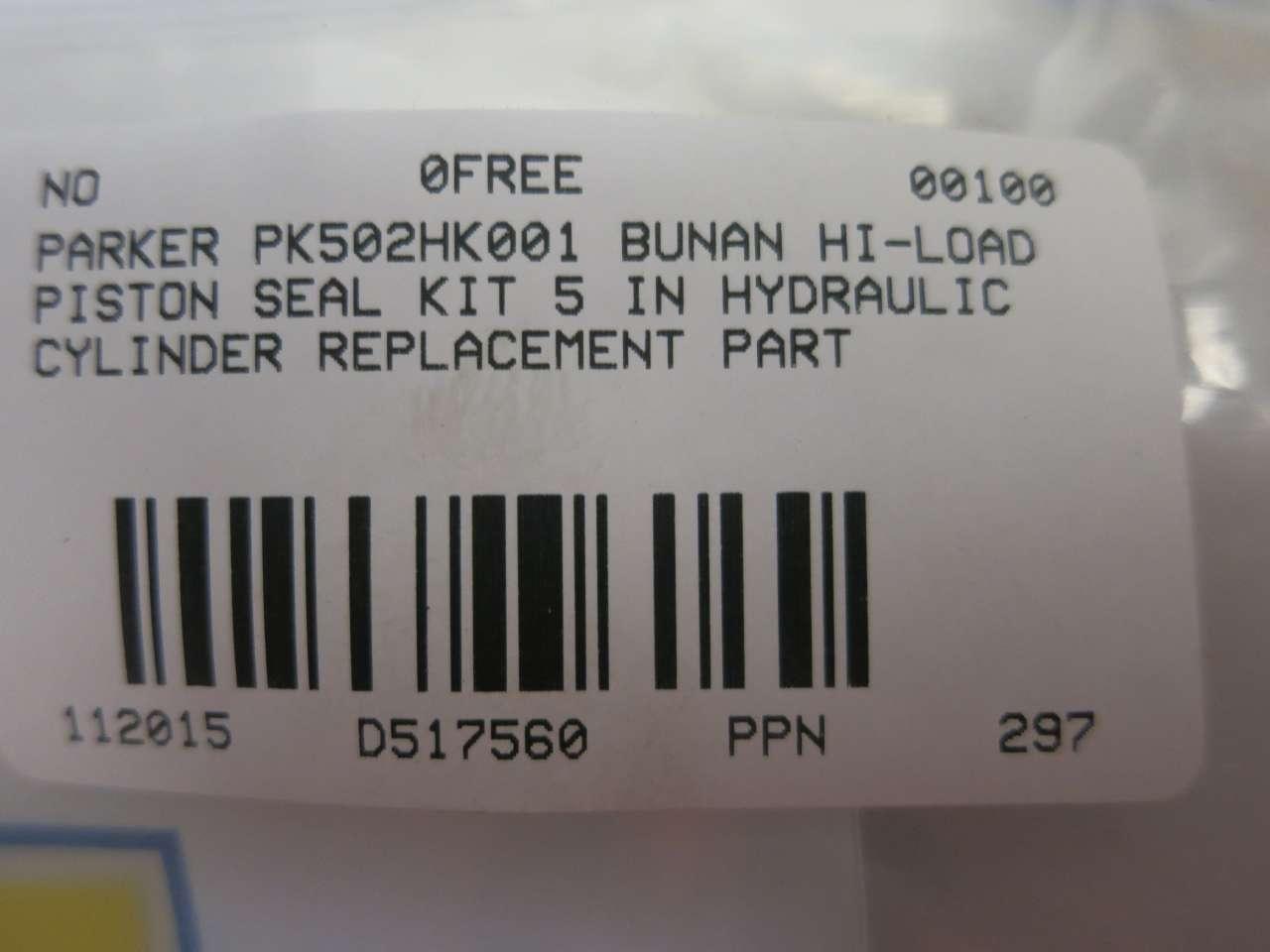 NEW Parker PK502HK001 5" Bunan HI-Load Piston Seal Kit  *FREE SHIPPING* 