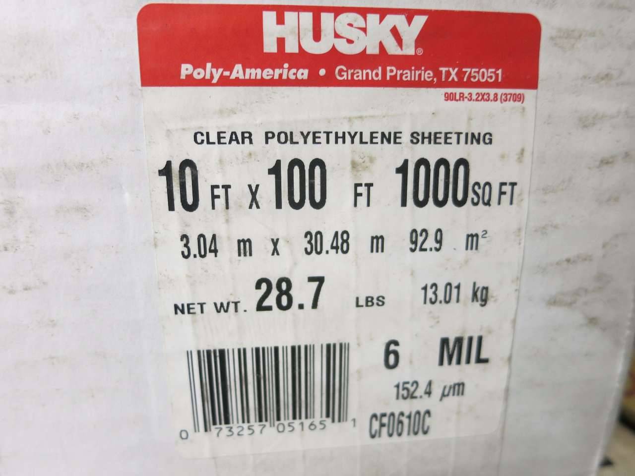 Husky Cf0610c 10' x 100' Clear Plastic Sheeting