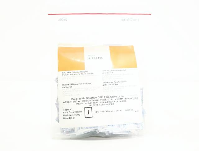 HACH 21055-69 PERMACHEM DPD FREE CHLORINE REAGENT POWDER PILLOW PACK OF 100