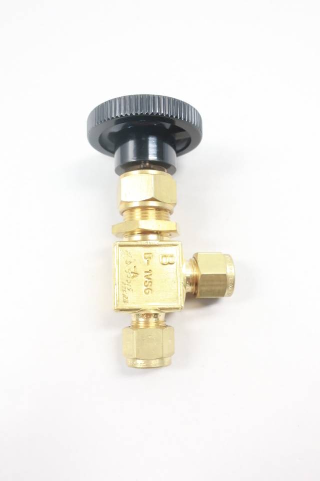 WHITEY B1VS6A MANUAL BRASS NEEDLE VALVE 3/8IN TUBE