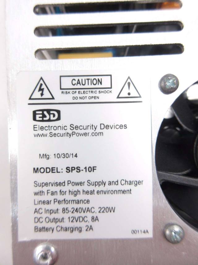 ESD SPS10F POWER SUPPLY MODULE W/ FAN 85240VAC 12VDC 8A AMP D525975