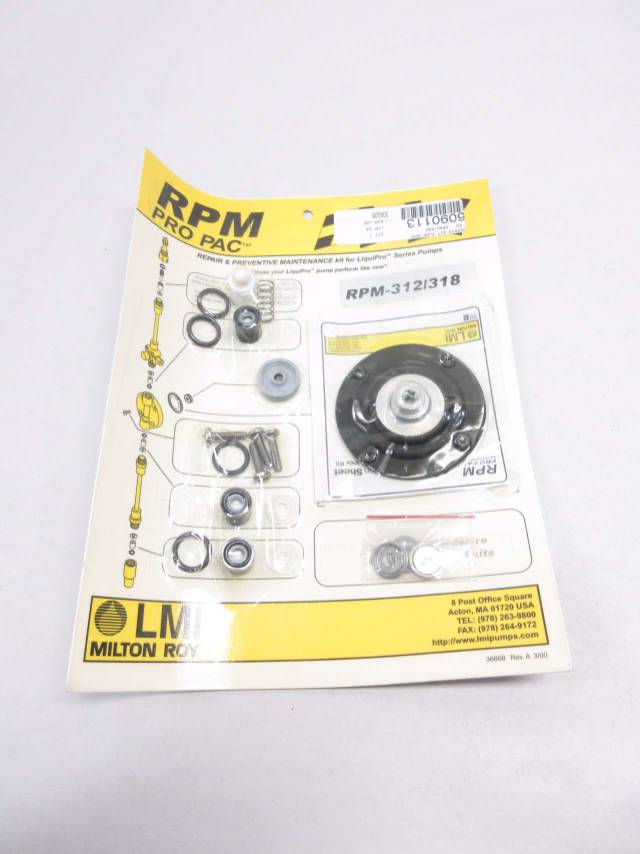 LMI MILTON ROY RPM312/318 RPM PRO PAC REPAIR KIT FOR LIQUIPRO PUMPS D526520