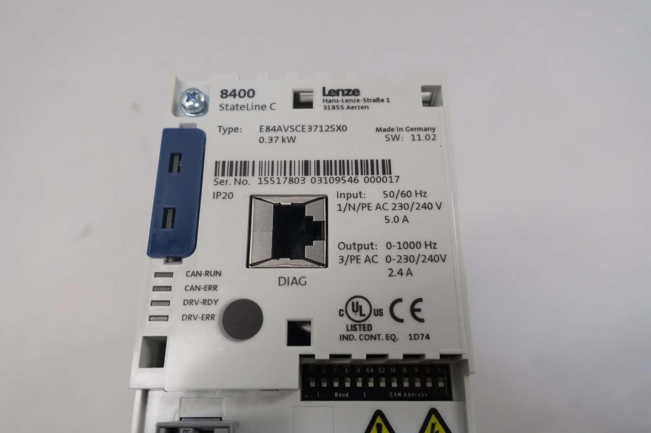 Lenze E84AVSCE3712SX0 8400 Stateline C Drive 0.37kw 0-230/240v