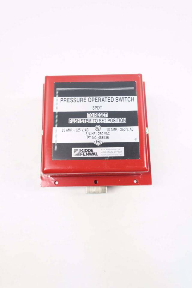 KIDDE FENWAL 486536 3PDT PRESSURE OPERATED SWITCH 125/250VAC 15/10A D528226