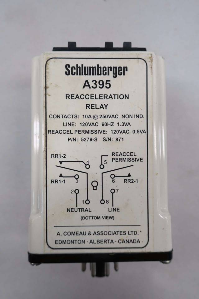 SCHLUMBERGER A395 REACCELERATION 120VAC RELAY D529070