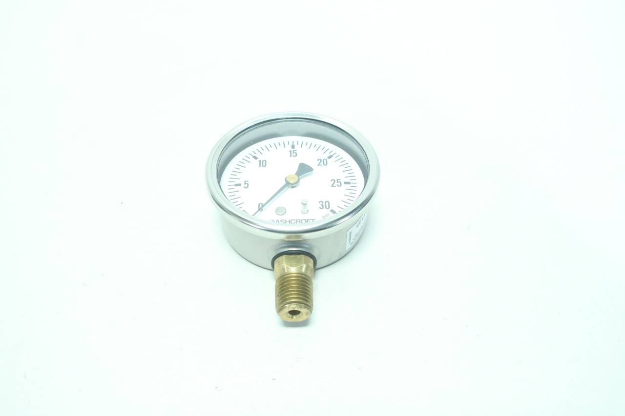 Ashcroft 631008A02L30 21/2in 030psi 1/4in Npt Pressure Gauge