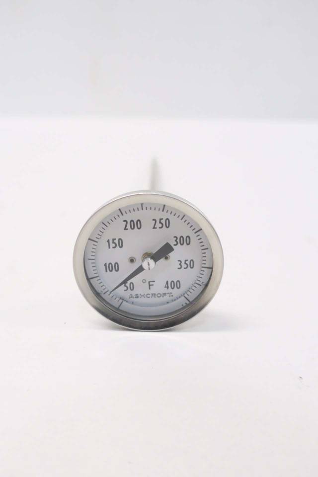 ASHCROFT 20EI40R090 9 IN STEM BIMETAL THERMOMETER 50400F 2 IN D531561