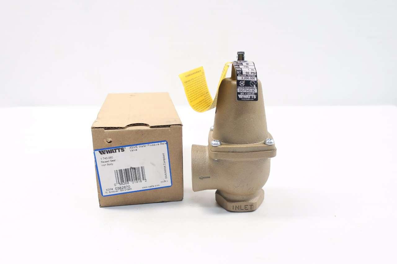 WATTS M 740 1X1-1/4 IN NPT 60PSI IRON THREADED RELIEF VALVE D532620