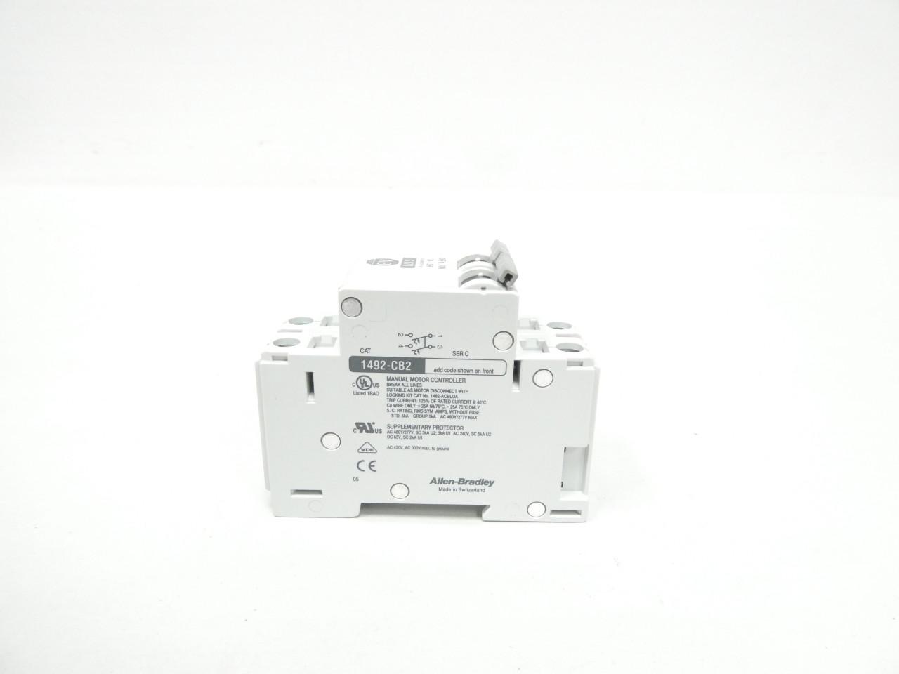 ALLEN BRADLEY 1492-CB2G070 2P 7A AMP 277/480V-AC MINIATURE CIRCUIT