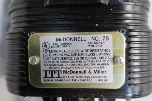 MCDONNELL & MILLER 7B FLOAT SWITCH ASSEMBLY 115/230V-AC D540753