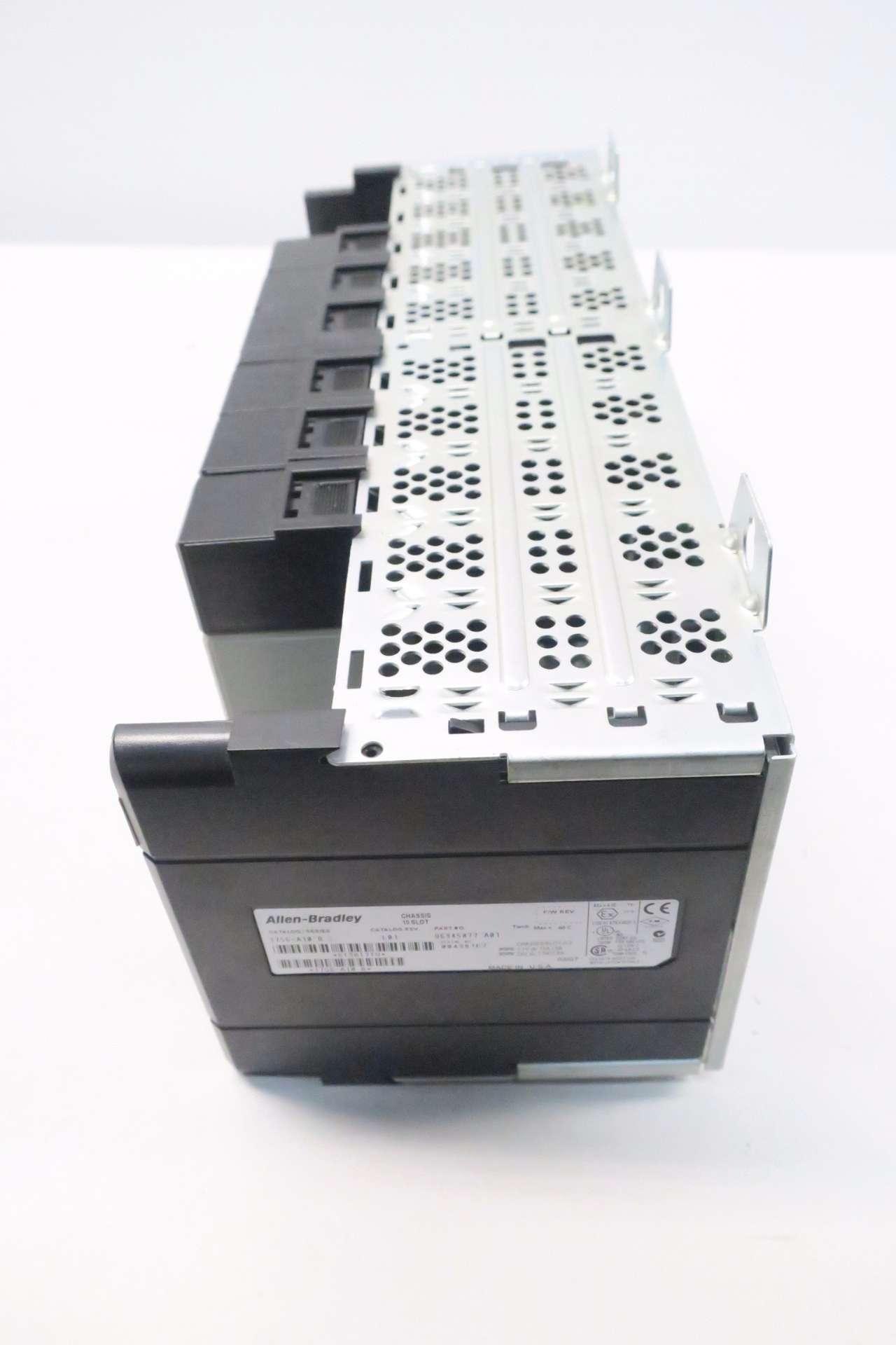 ALLEN BRADLEY 1756-A10 CONTROLLOGIX 10 SLOT CHASSIS SER B REV L01 RACK ...