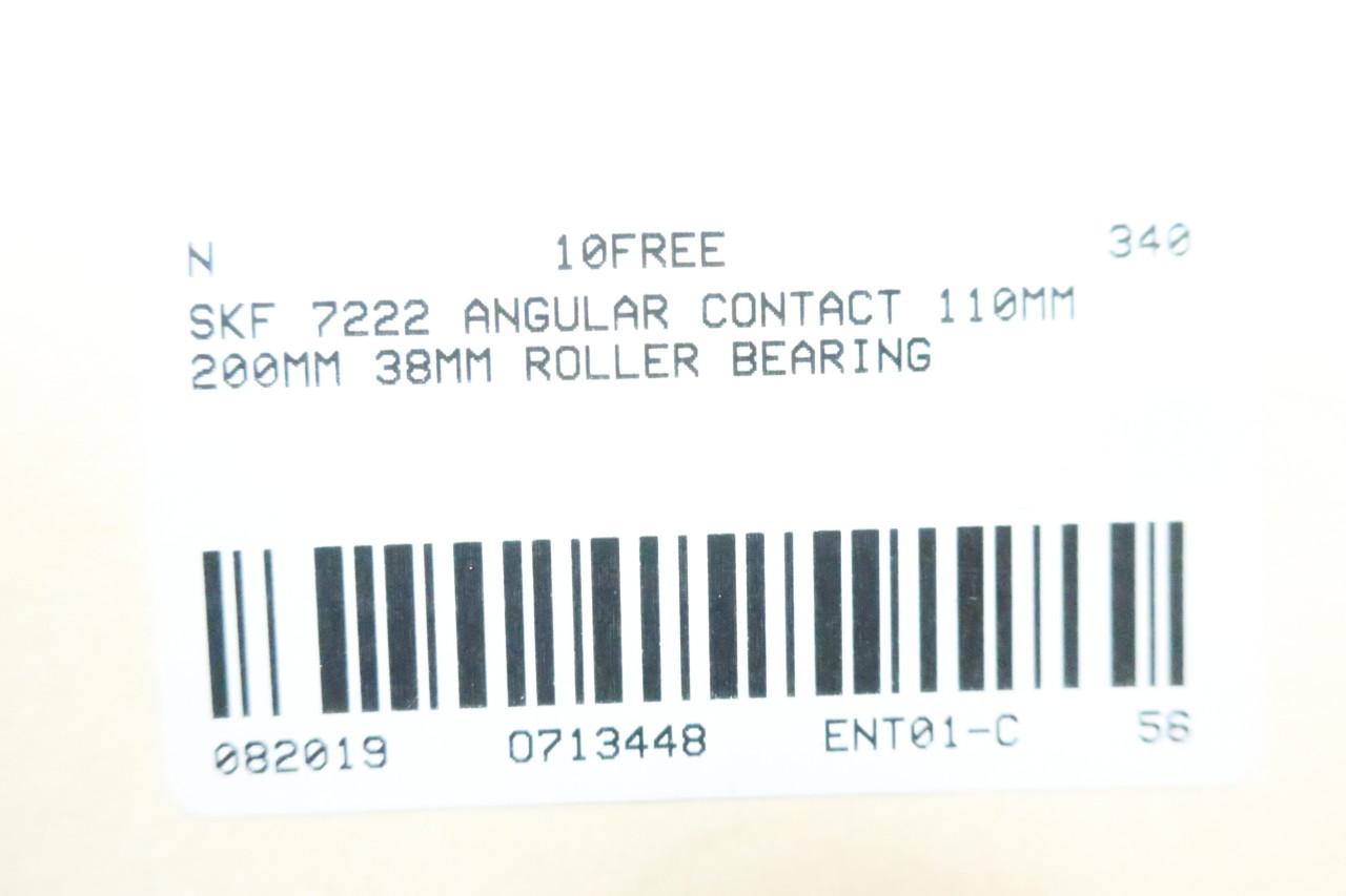 Skf 7222 Angular Contact Ball Bearing 110mm 200mm 38mm