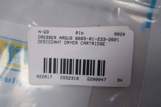 Dresser Argus 6665 01 233 2601 Desiccant Dryer Cartridge D552316