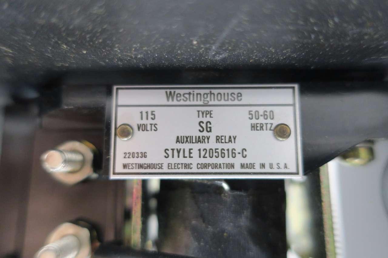 Westinghouse Type SG Auxiliary Relay Style 1205612C 48V DC HZ 