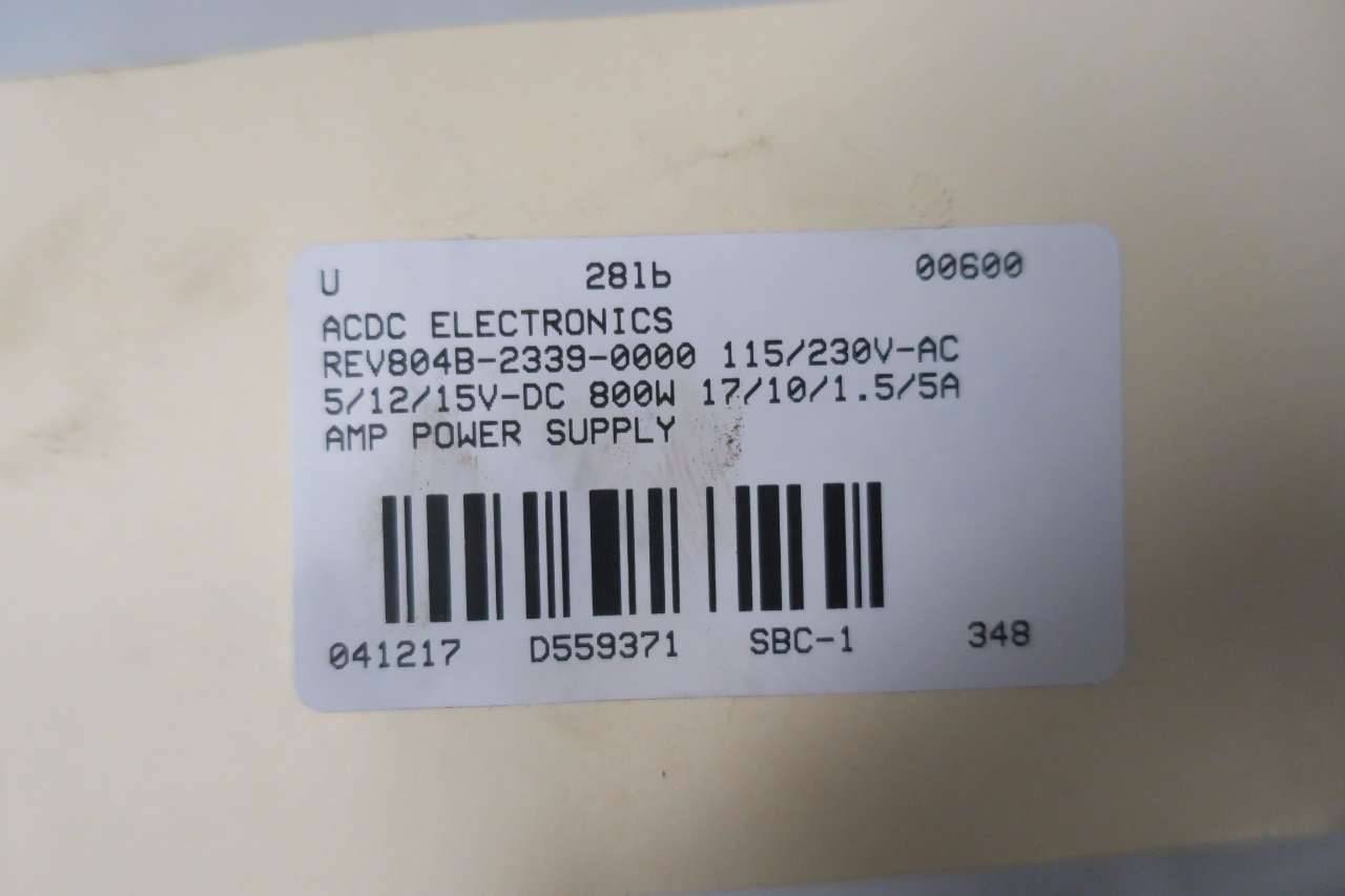 ACDC REV804B-2339-0000 115/230V-AC 5/12V-DC 800W Power Supply Assembly D588675 ACDC REV804B-2339-0000 115/230V-AC 5/12V-DC 800W Power Supply Assembly D588675
