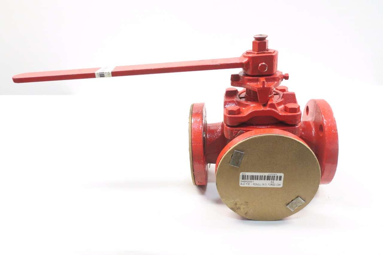 NORDSTROM 3413 3-Way Iron FLANGED Plug Valve 2IN D563688