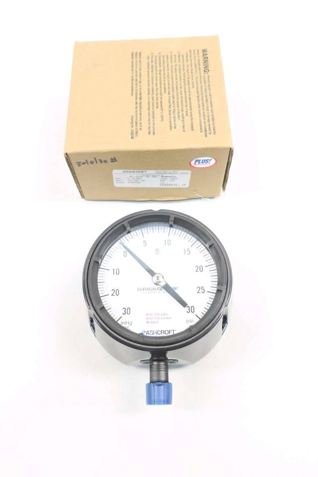 ASHCROFT 451279SS04L 30030PSI 1/2 IN NPT PRESSURE GAUGE D567492