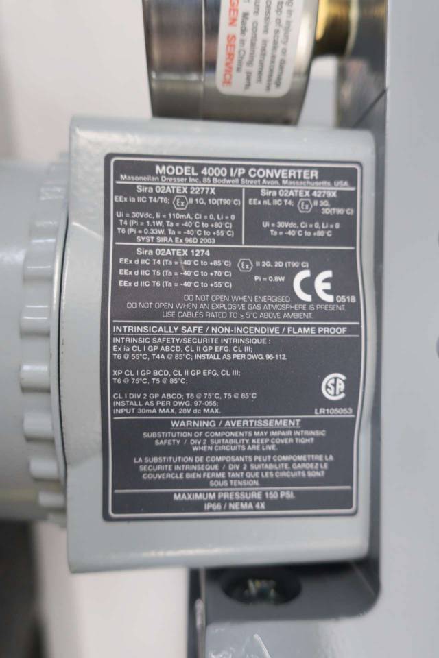 MASONEILAN DRESSER 4700E MODEL 4000 CORROSION RESISTANT POSITIONER D568737