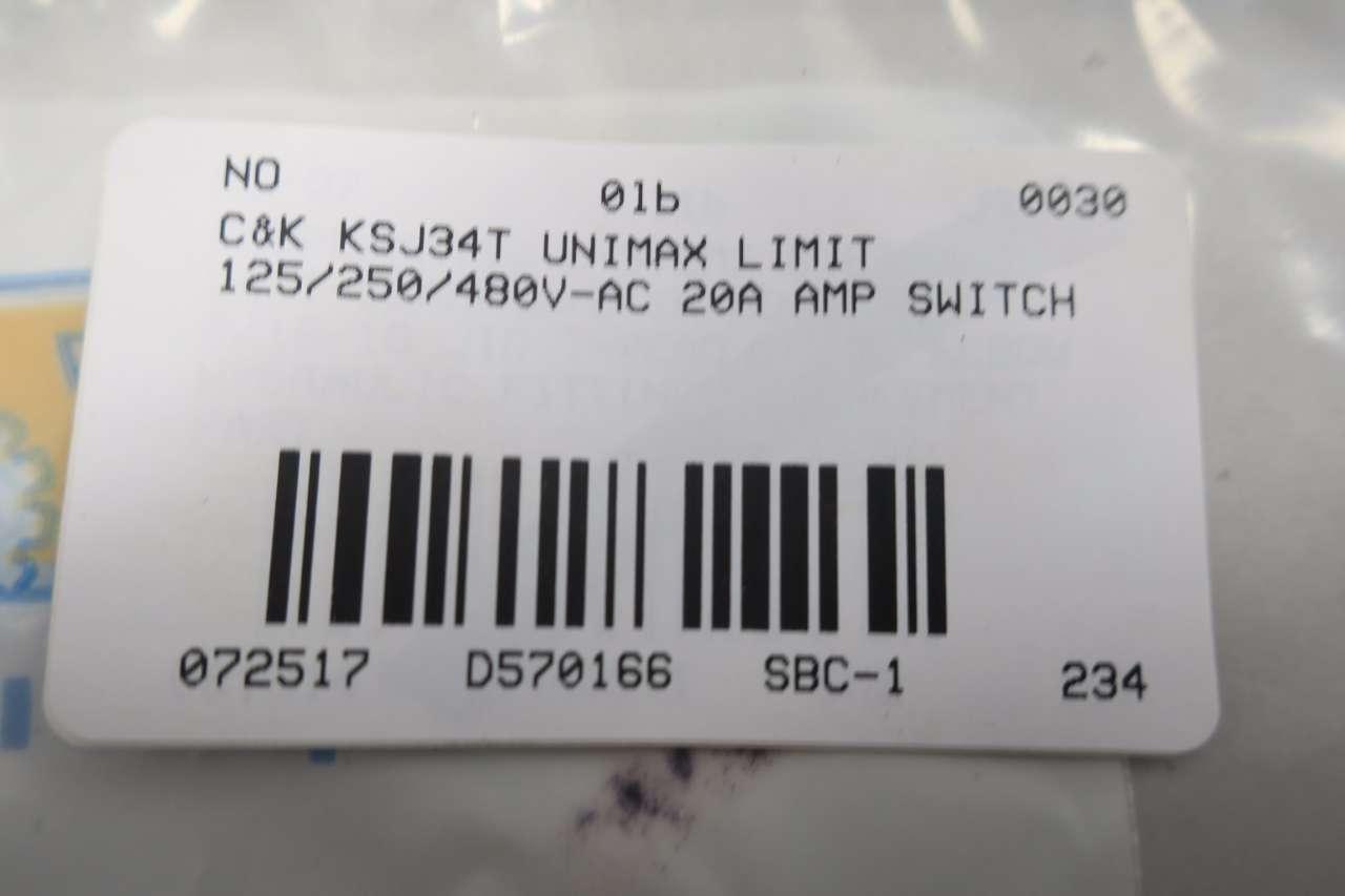 20A, 125-250-480 Volt C&K Unimax KSJ0TS Limit Switch