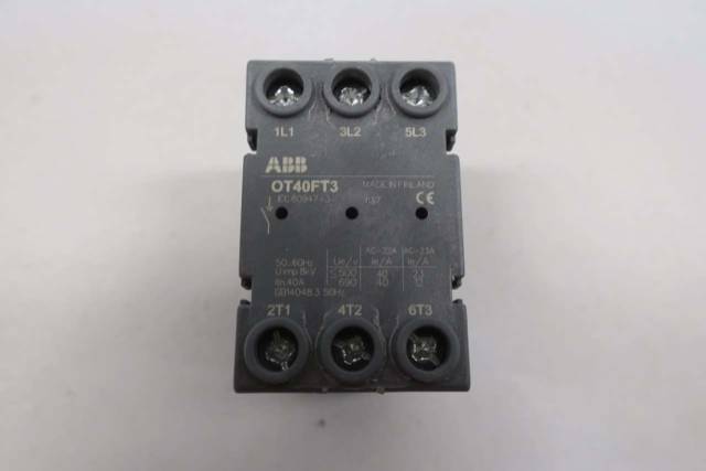 ABB OT40FT3 1SCA104940R1001 DISCONNECT SWITCH 40A AMP 3P 600V-AC D571250